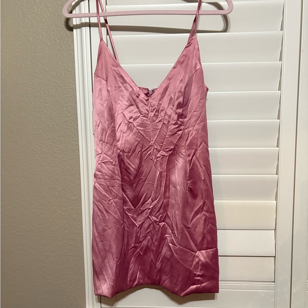 Pink Satin Slip Dress